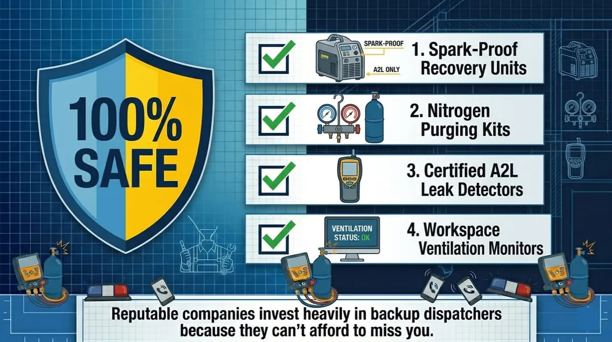 A2L refrigerant safety tools and certified training required for HVAC technicians