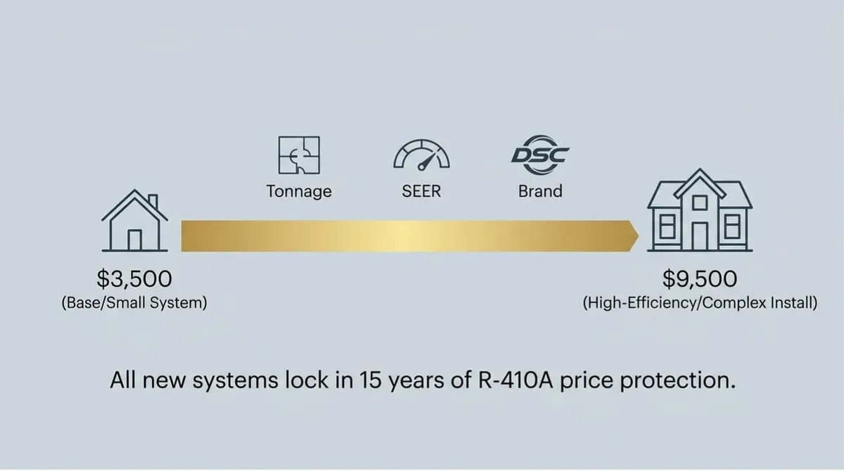 AC replacement cost in Florida ranging from $3,500 to $9,500