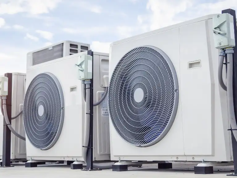 Newly installed outdoor AC condenser units after an air conditioning installation in Wesley Chapel