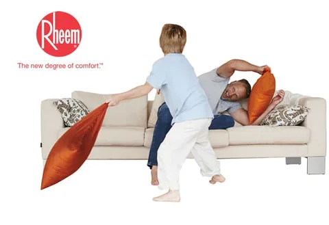 Rheem - The new degree of comfort Rheem - "The new degree of comfort" family lifestyle image